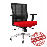 GM Seating Bitchair Ergonomic Mesh Office Chair in red with Seat Slide